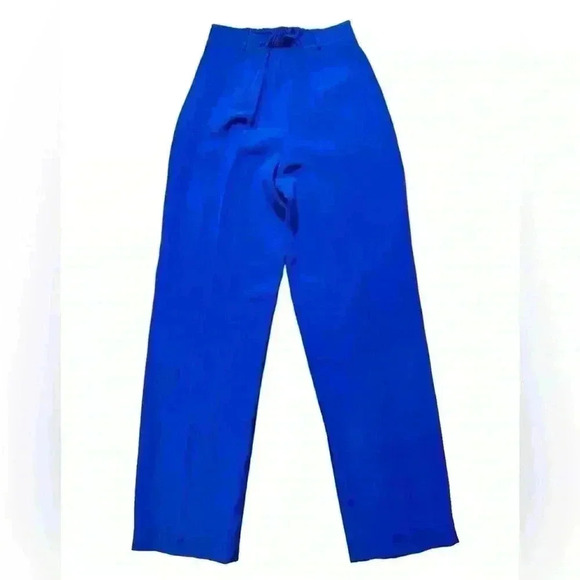 Vintage A.V.R. Collection Trouser Pants Size 4 Silk High Rise Pleated Tapered - Picture 2 of 11